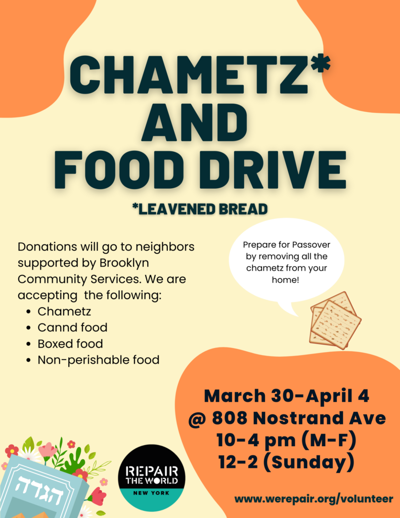 Pre Passover Chametz and Food Drive